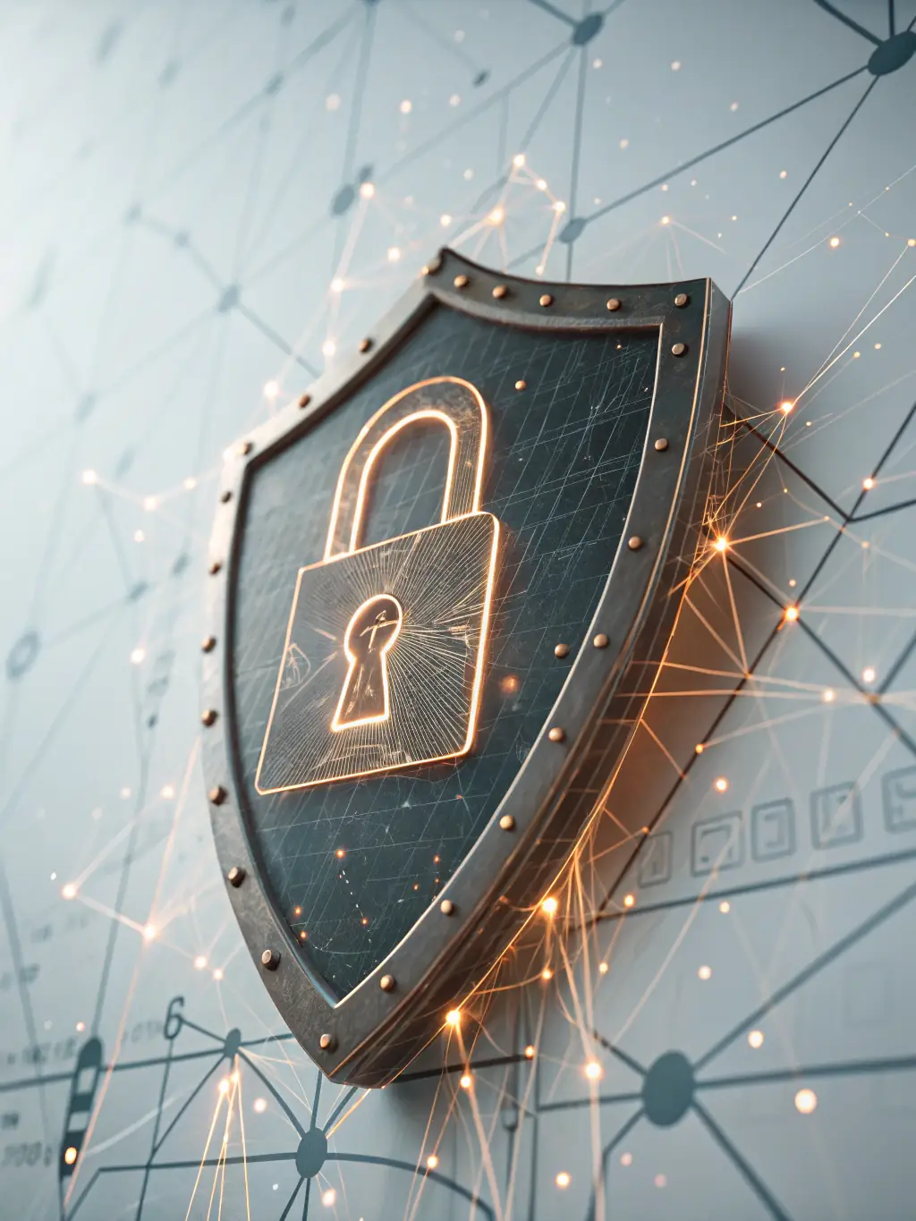 A graphic illustrating data security measures, such as encryption and access controls, protecting sensitive financial information.