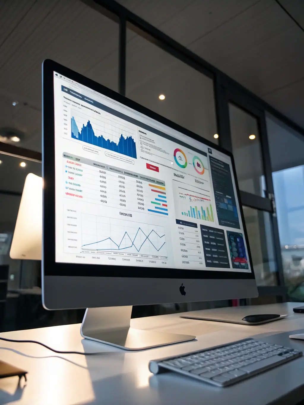 A modern, clean interface of a financial dashboard displaying key performance indicators (KPIs) and financial metrics in real-time, showcasing the power of data-driven decision-making.